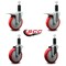 Service Caster 5'' Red Poly Swivel 1-1/4'' Expanding Stem Caster Set 2 Total Lock Brakes, 4PK SCC-EXTTL20S514-PPUB-RED-2-S-2-114 - alternate 3